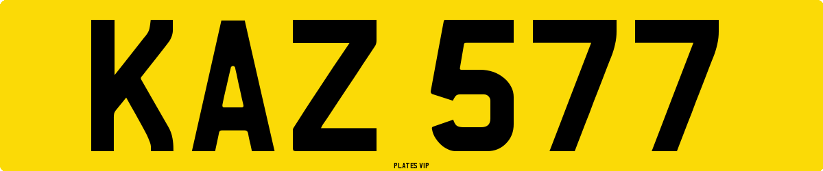 KAZ 577 Number Plate
