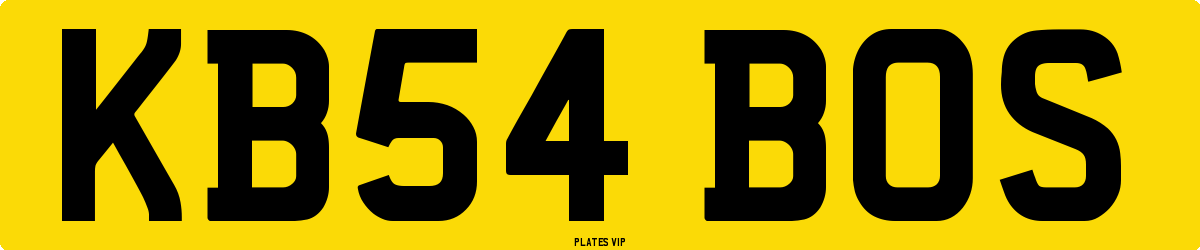 KB54 BOS Number Plate