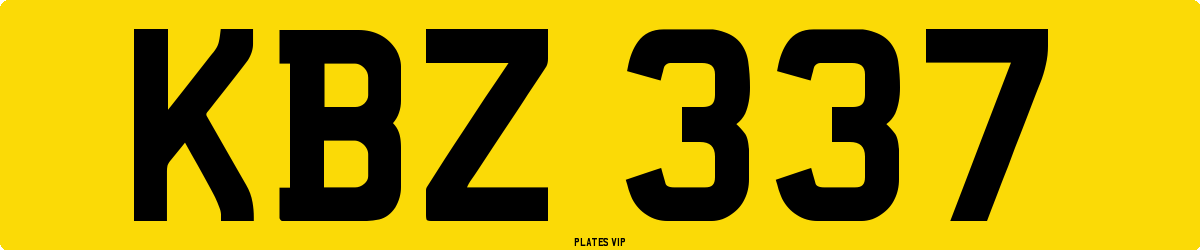 KBZ 337 Number Plate