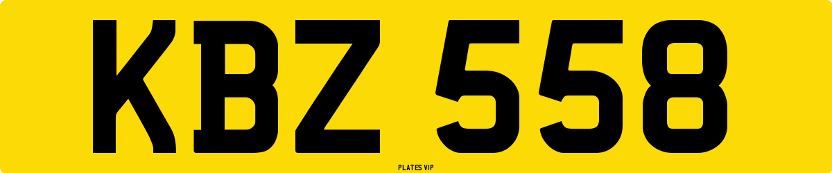 KBZ 558 Number Plate