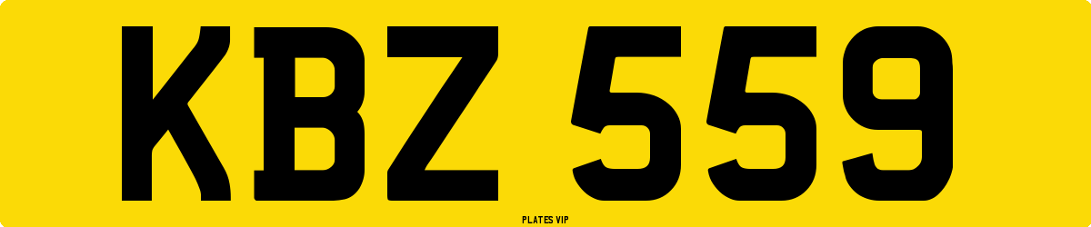 KBZ 559 Number Plate