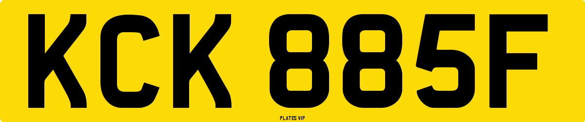 KCK 885F Number Plate