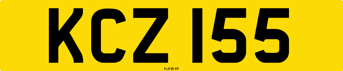 KCZ 155 Number Plate