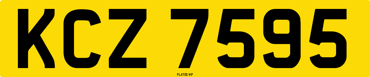 KCZ 7595 Number Plate