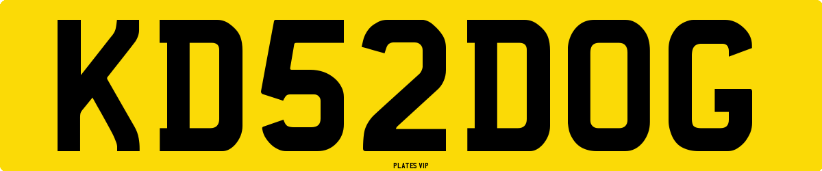 KD 52 DOG Number Plate