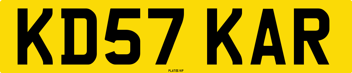 KD57 KAR Number Plate