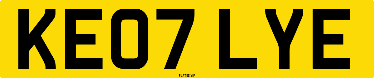 KE07 LYE Number Plate