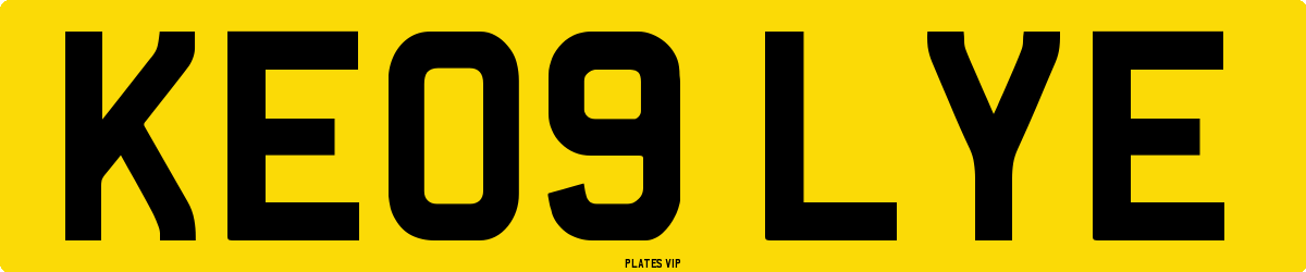 KE09 LYE Number Plate