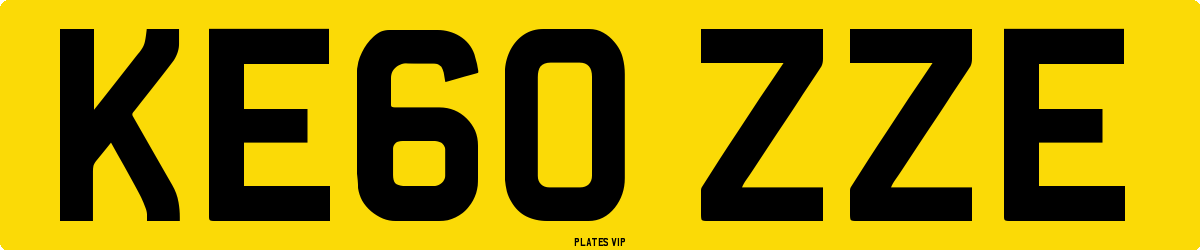 KE60 ZZE Number Plate