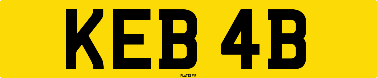 KEB 4B Number Plate