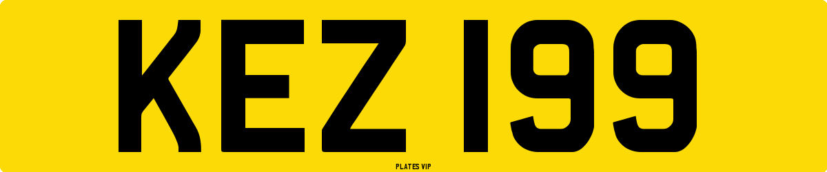 KEZ 199 Number Plate