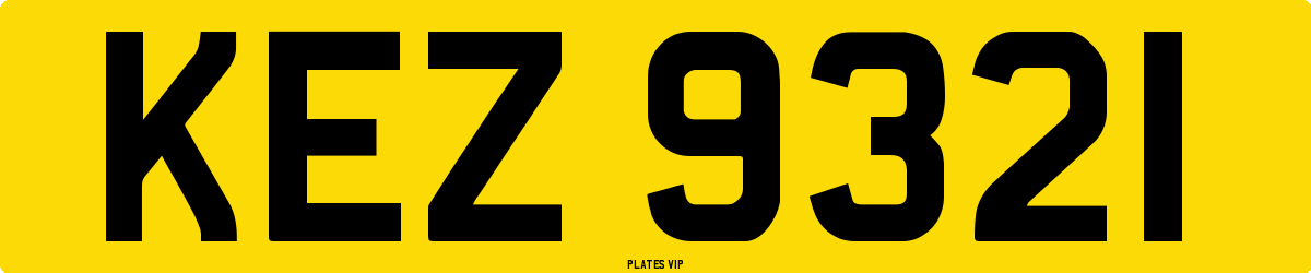 KEZ 9321 Number Plate