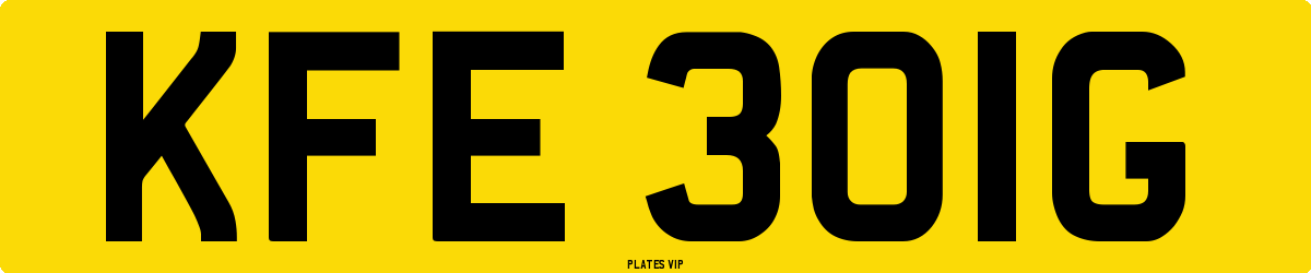 KFE 301G Number Plate
