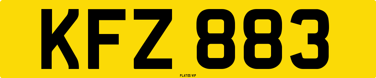 KFZ 883 Number Plate
