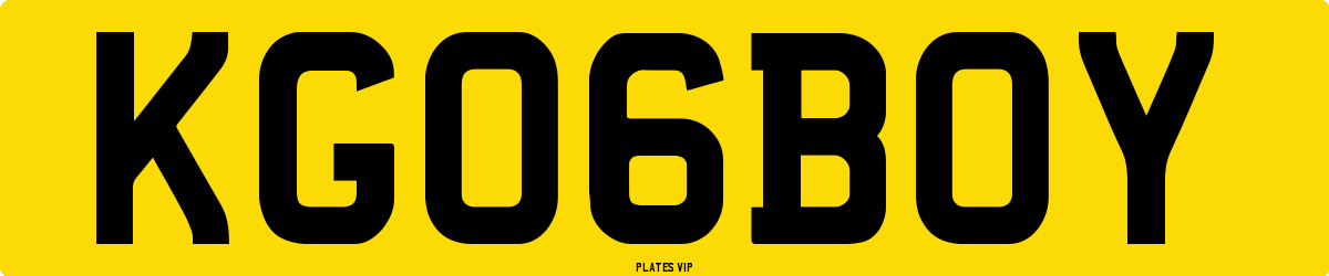 KG 06 BOY Number Plate