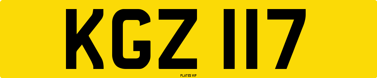 KGZ 117 Number Plate