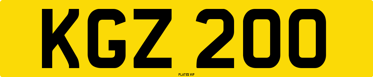 KGZ 200 Number Plate