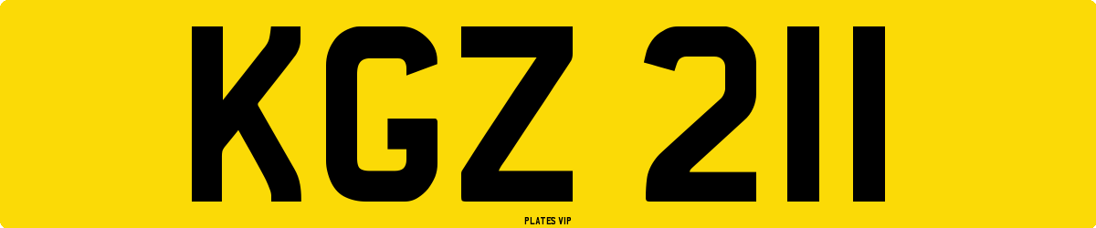 KGZ 211 Number Plate