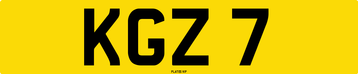 KGZ 7 Number Plate