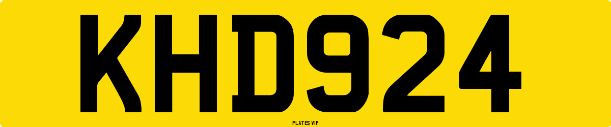 KHD924 Number Plate