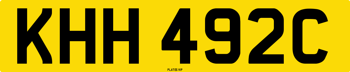 KHH 492C Number Plate