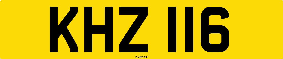 KHZ 116 Number Plate