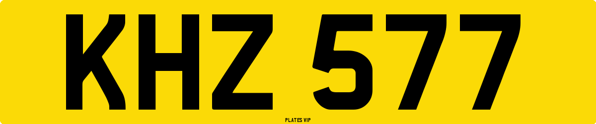 KHZ 577 Number Plate