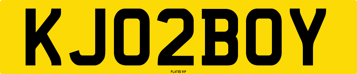 KJ 02 BOY Number Plate