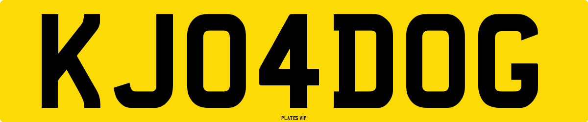 KJ 04 DOG Number Plate