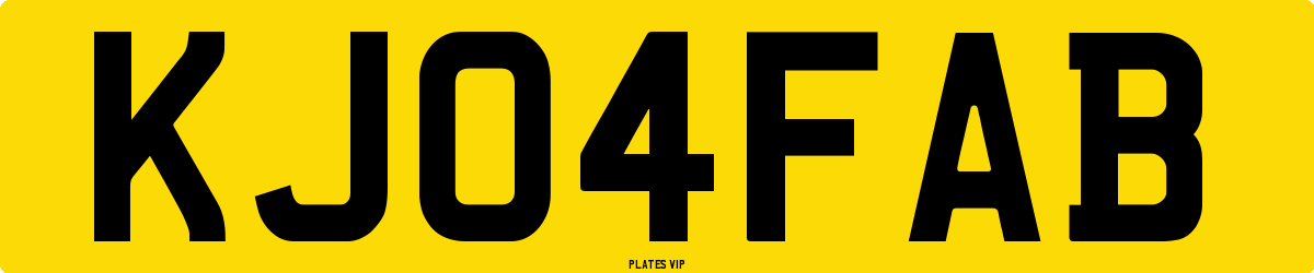 KJ 04 FAB Number Plate
