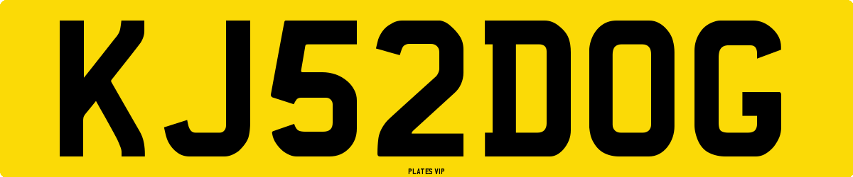 KJ 52 DOG Number Plate