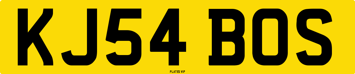 KJ54 BOS Number Plate