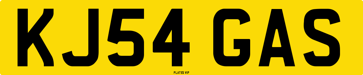 KJ54 GAS Number Plate