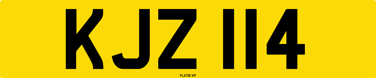 KJZ 114 Number Plate