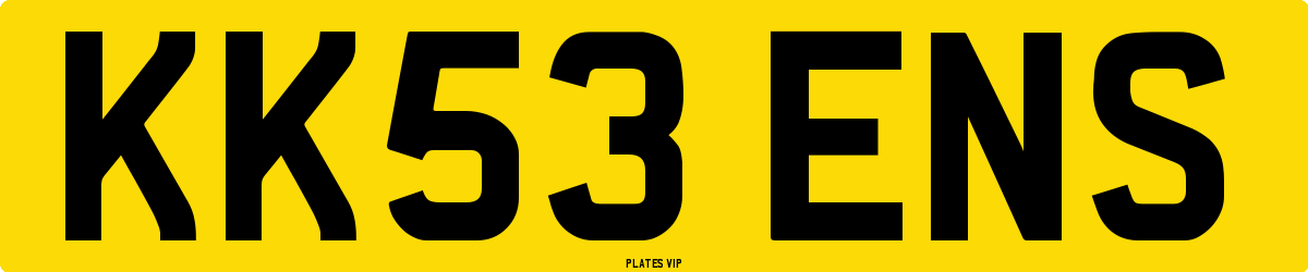 KK53 ENS Number Plate
