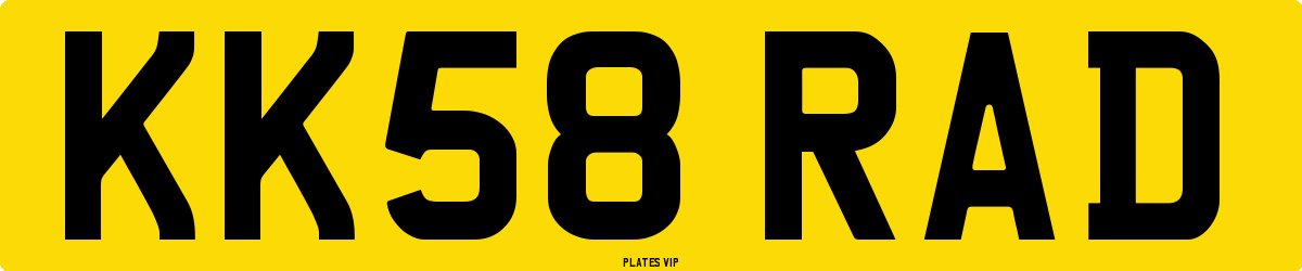 KK58 RAD Number Plate