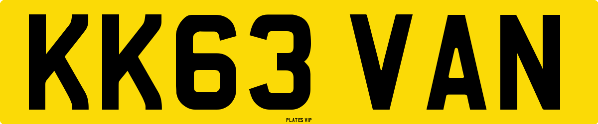 KK63 VAN Number Plate