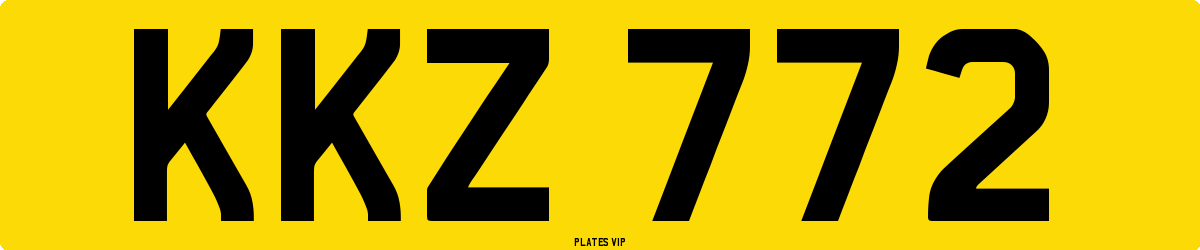 KKZ 772 Number Plate