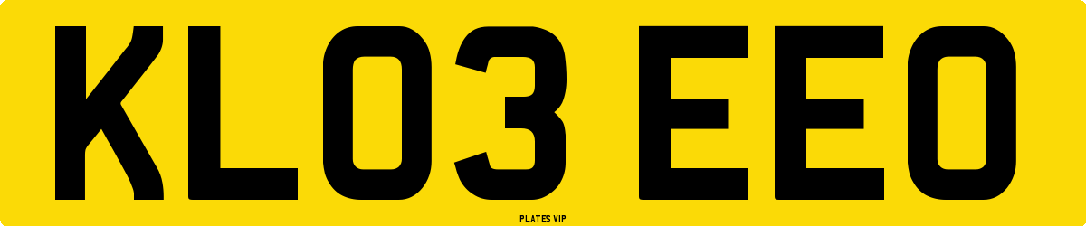 KL03 EEO Number Plate