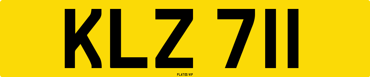 KLZ 711 Number Plate
