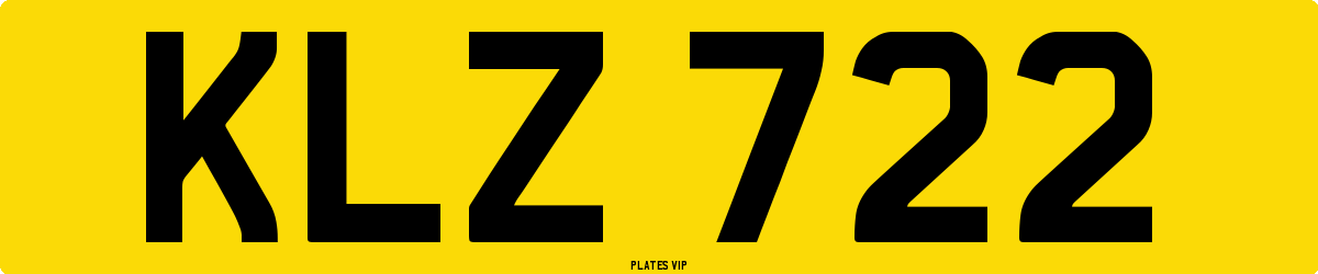 KLZ 722 Number Plate