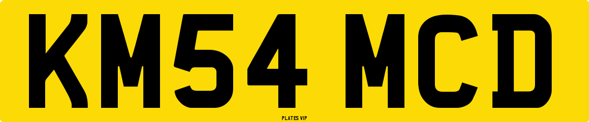KM54 MCD Number Plate