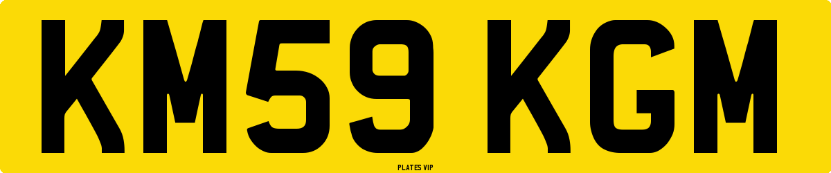KM59 KGM Number Plate