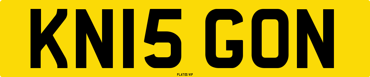 KN15 GON Number Plate