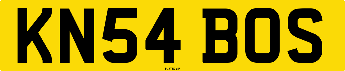 KN54 BOS Number Plate
