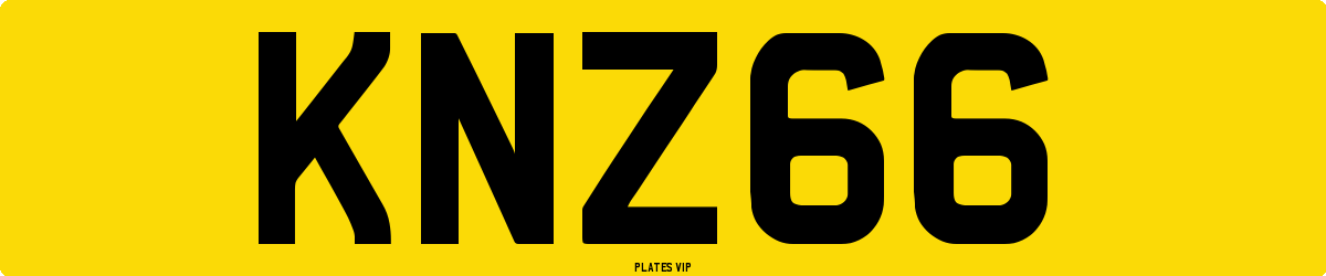 KNZ66 Number Plate
