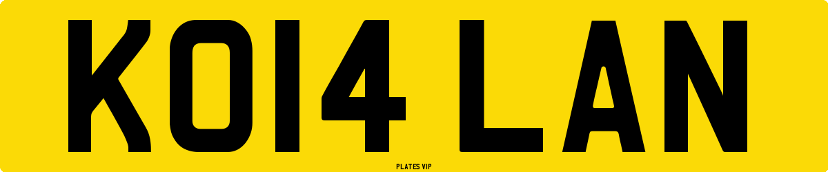 KO14 LAN Number Plate