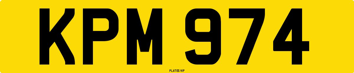 KPM 974 Number Plate