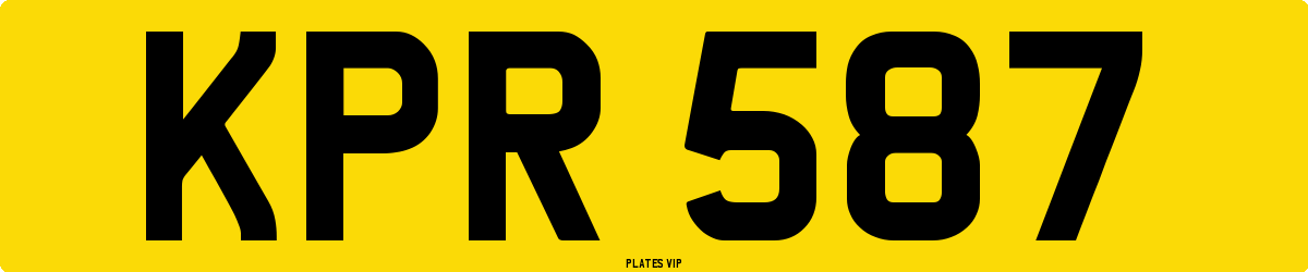 KPR 587 Number Plate
