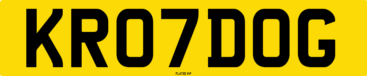 KR 07 DOG Number Plate
